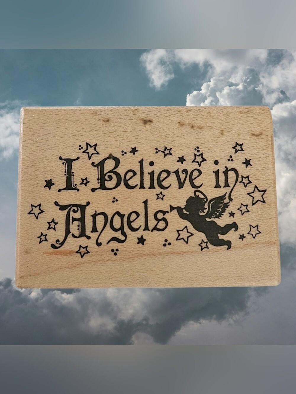 I Believe in Angels Rubber Stamp Vintage 1992 by PSX Stamps